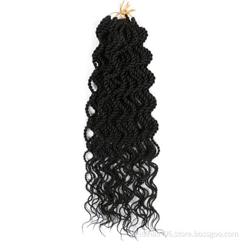 18inch Wavy Senegalese Twists Crochet Braids Synthetic Artificial Hair Extension Curly Pre looped Senegal Twist Braids Curly